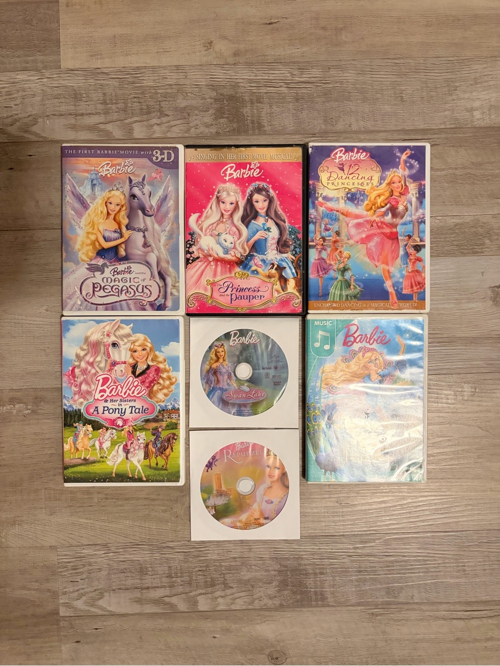 Barbie DVD Movie Bundle Lot of 7 - Princess and the Pauper, Island Princess, etc